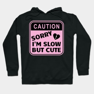 Student Driver Sorry I'm Slow But Cute, Cute Pink Bumper Hoodie